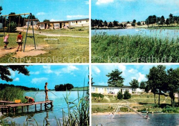 Canow Schulungs und Ferienzentrum Spielplatz Bootssteg Teich