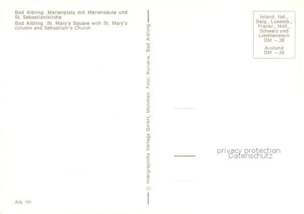 Bad Aibling Marienplatz mit Mariensaeule und St Sebastianikirche – Bild 2