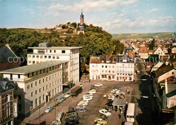 Bad Kreuznach Blick auf Kornmarkt und Kauzenburg