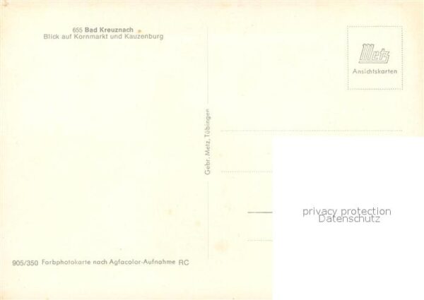 Bad Kreuznach Blick auf Kornmarkt und Kauzenburg – Bild 2
