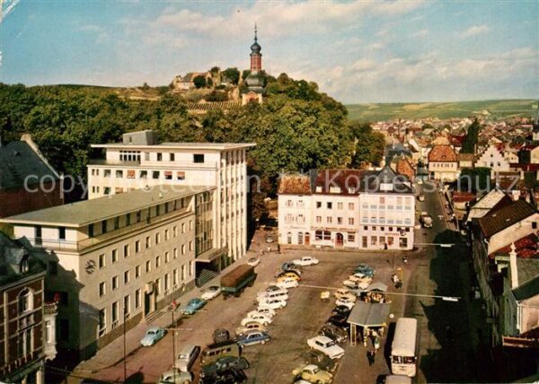 Bad Kreuznach Blick auf Kornmarkt und Kauzenburg