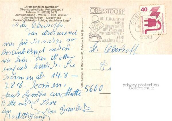 Oberstdorf Fremdenheim Gambeck – Bild 2