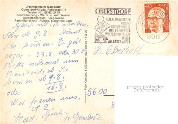 Oberstdorf Fremdenheim Gambeck – Bild 2