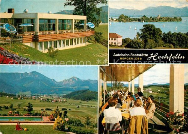 Holzhausen Waging See Autobahn Raststaette Hochfelln Schwimmbad Terrasse