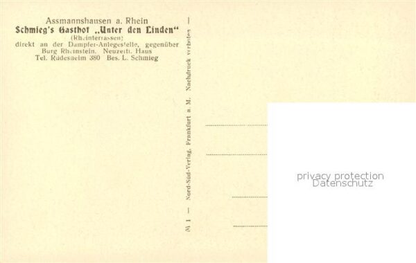 Assmannshausen Schmiegs Gasthof unter den Linden – Bild 2