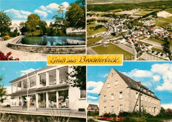 Brochterbeck Fliegeraufnahme Teich Stadtansichten