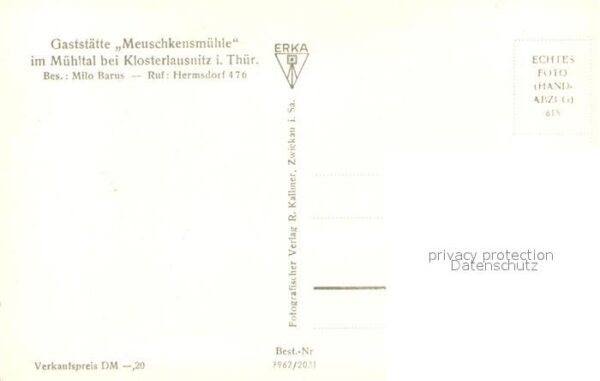 Klosterlausnitz Bad Gaststaette Meuschkensmuehle im Muehltal – Bild 2