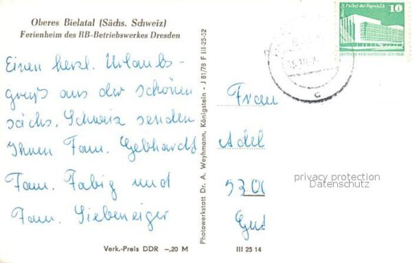 Bielatal Ferienheim RB Betriebswerk Dresden – Bild 2
