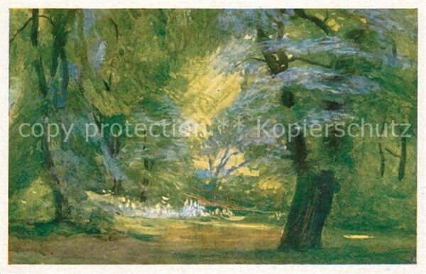 Karlsruhe Baden Stadtgarten Aquarell Wilhelm Volz