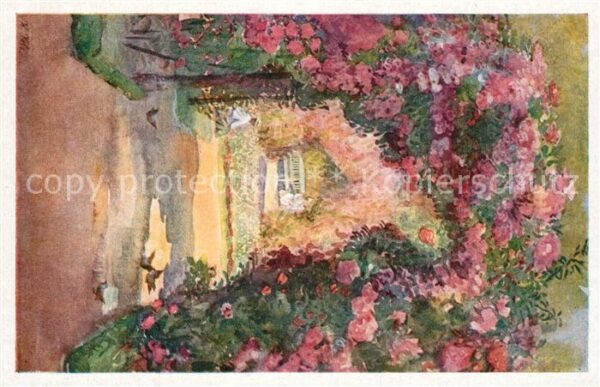Karlsruhe Baden Stadtgarten Aquarell Wilhelm Volz