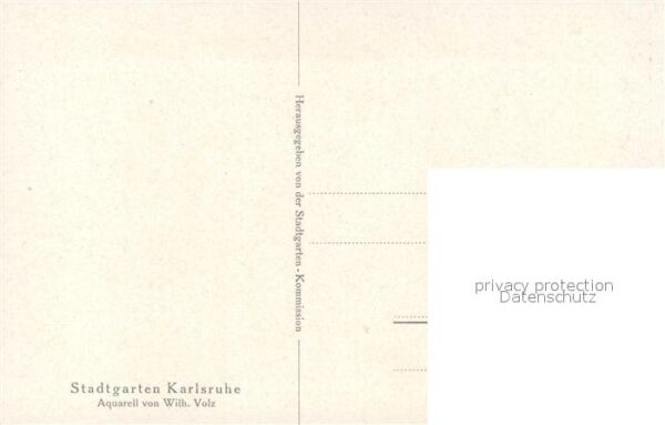 Karlsruhe Baden Stadtgarten Aquarell Wilhelm Volz – Bild 2