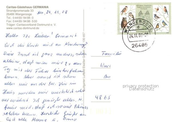 Wangerooge Nordseebad Fliegeraufnahme Caritas Gaestehaus Germania – Bild 2