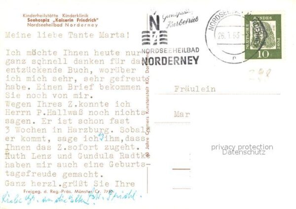 Norderney Nordseebad Fliegeraufnahme Kinderheilstaette Seehospiz Kaiserin Friedr – Bild 2