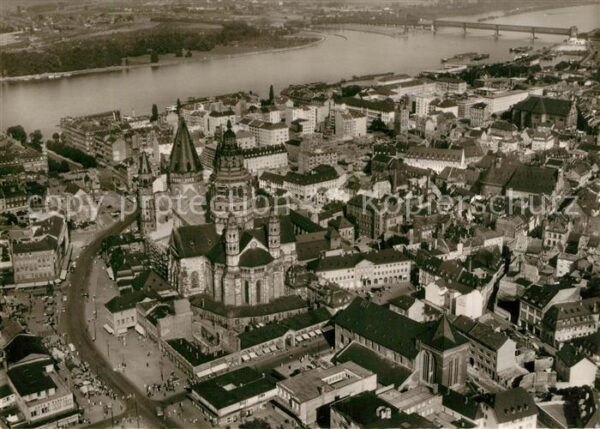 Mainz Rhein Fliegeraufnahme Dom
