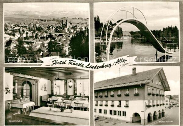 Lindenberg Allgaeu Hotel Roessle Bauernstube Stadtpanorama Moorfreibad