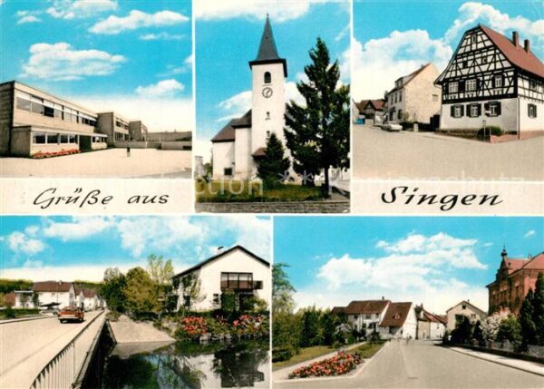 Singen Remchingen Kirche Fachwerkhaus Stadtansichten