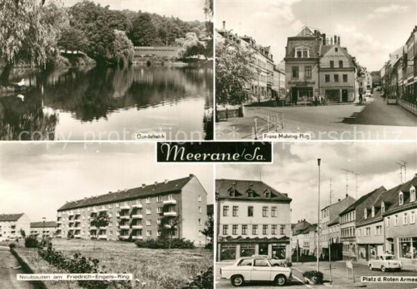 Meerane Gondelteich Franz Mehring Platz Patz der roten Armee