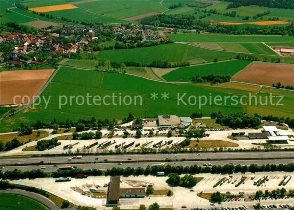 Oberbeisheim Fliegeraufnahme Bundesautobahn Rasthof Hasseberg Ost