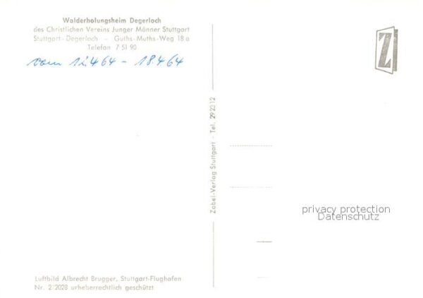 Degerloch Fliegeraufnahme Walderholungsheim – Bild 2