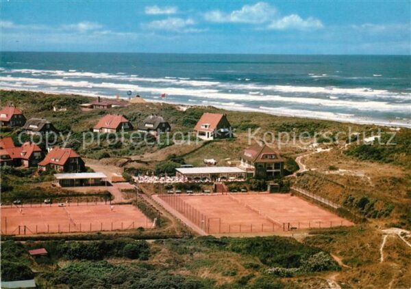 Juist Nordseebad Fliegeraufnahme Tennisplaetze