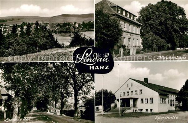 Lindau Eichsfeld Harz Krankenhaus Lindenallee Sporthalle Panorama