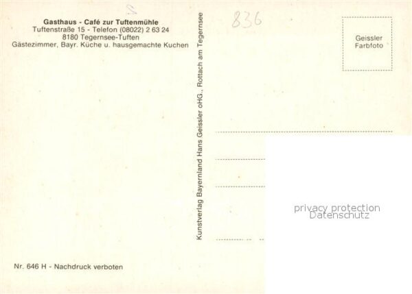 Tegernsee Gasthaus Cafe zur Tuftenmuehle – Bild 2