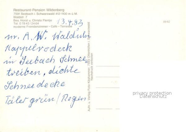 Seebach Ottenhoefen Schwarzwald Restaurant Wildenberg Panorama – Bild 2