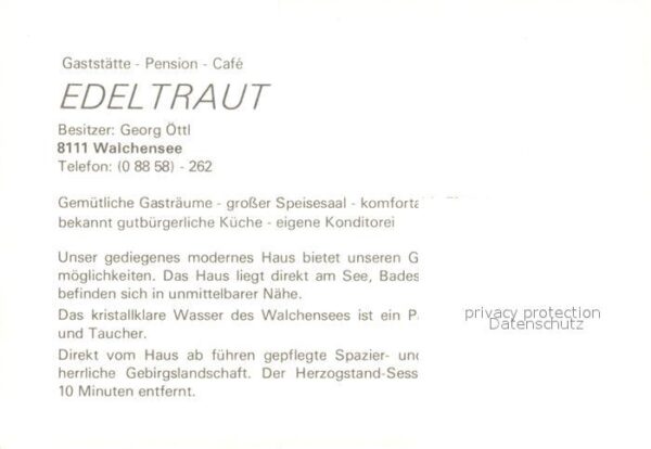 Walchensee Gasthof Pension Edeltraut – Bild 2