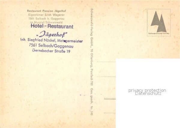 Selbach Gaggenau Restaurant Pension Jaegerhof – Bild 2