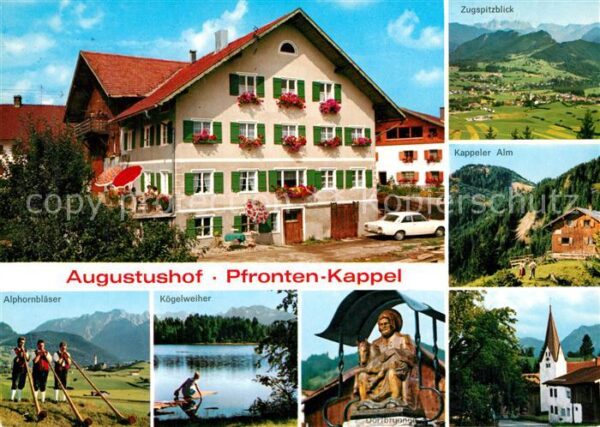 Kappel Pfronten Augustushof Alphornblaeser Koegelweiher Dorfbrunnen Kappeler Alm