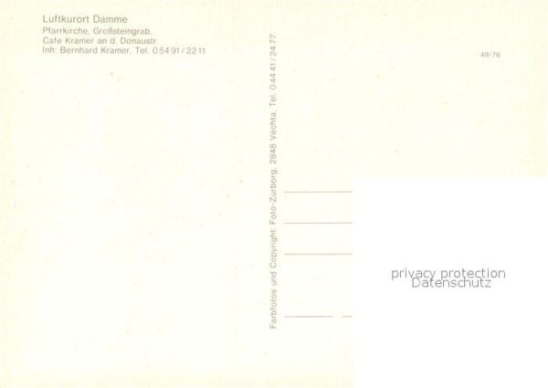 Damme Duemmer Pfarrkirche Grosssteingrab Cafe Kramer – Bild 2