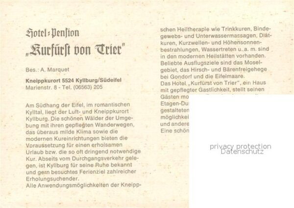 Kyllburg Rheinland-Pfalz Hotel Pension Kurfuerst von Trier – Bild 2