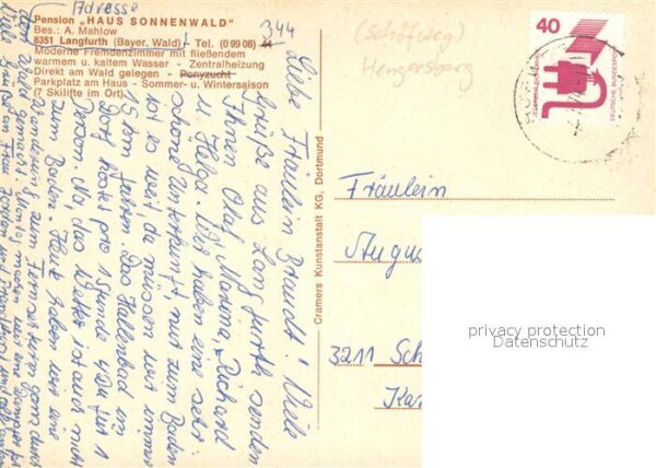 Langfurth Schoefweg Pension Haus Sonnenwald – Bild 2