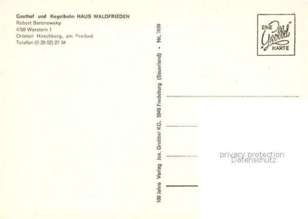 Warstein Gasthof Kegelbahn Haus Waldfrieden – Bild 2