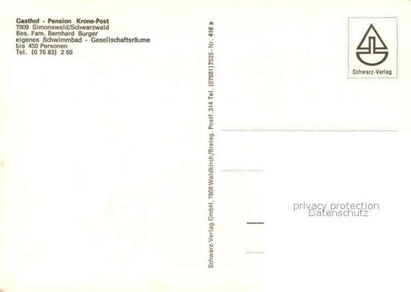 Simonswald Simonswaeldertal Gasthof Pension Krone Post – Bild 2