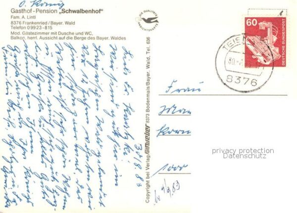 Frankenried Geiersthal Gasthof Pension Schwalbenhof – Bild 2