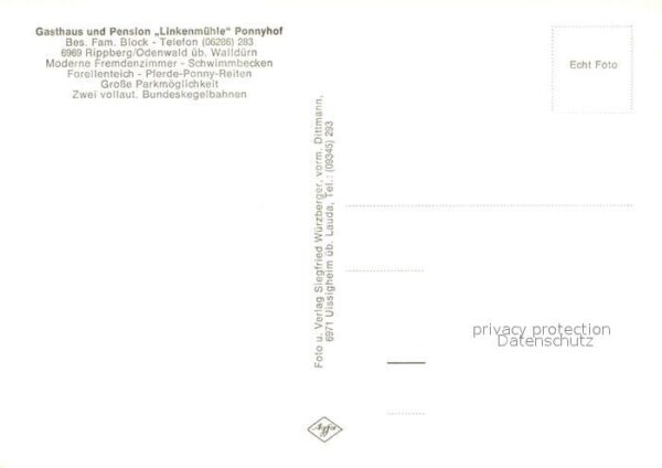 Rippberg Gasthaus Pension Linkenmuehle Ponnyhof – Bild 2