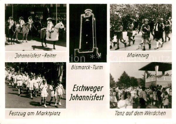 Eschwege Johannisfest Reiter Maienzug Tanz auf dem Werdchen Bismarck Turm