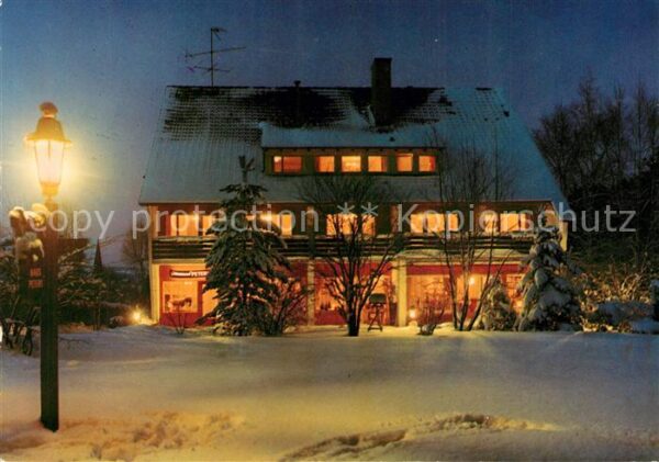 Koenigsfeld Schwarzwald Gaestehaus Peters Winterabend