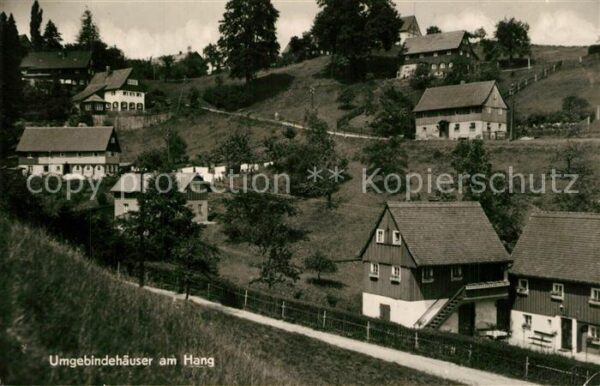 Lueckendorf Umgebindehaeuser am Hang