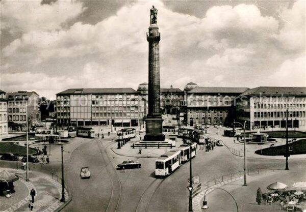 Darmstadt Luisenplatz Denkmal Strassenbahn