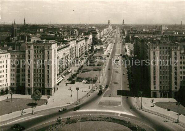 Berlin Fliegeraufnahme Karl Marx Allee Strausberger Platz