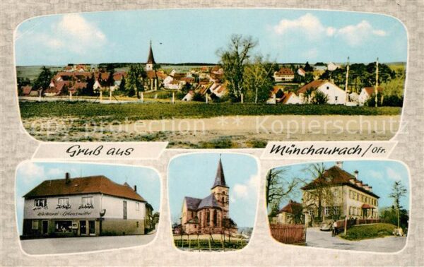 Muenchaurach Panorama Baeckerei Neudecker Kirche Rathaus