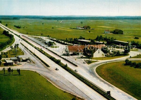 Leipheim Autobahn Rasthaus und Motel Fliegeraufnahme