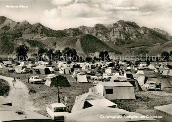 Chiemsee Campingplatz Roedlgries mit Kampenwand