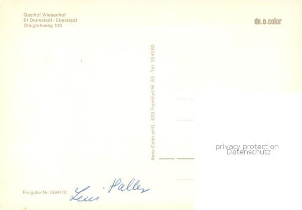 Eberstadt Darmstadt Gasthof Wiesenhof Fliegeraufnahme – Bild 2