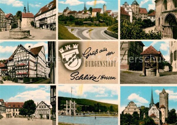 Schlitz Hinterburg Vorderburg Burgenring Fachwerkhaus Ziehbrunnen Marktplatz Sch