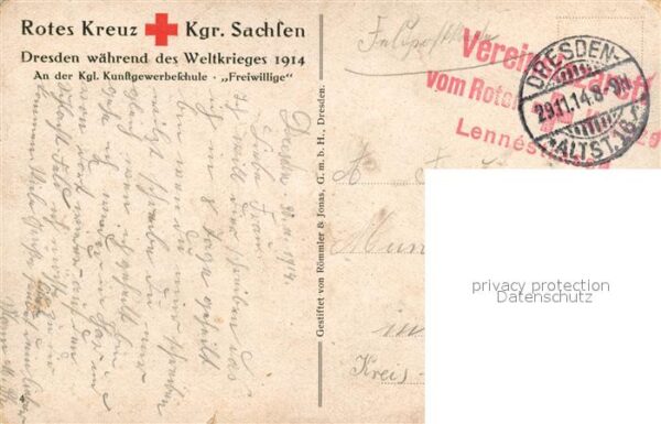 Dresden Waehrend des Weltkrieges 1914 Kgl Kunstgewerbeschule Freiwillige Soldate – Bild 2