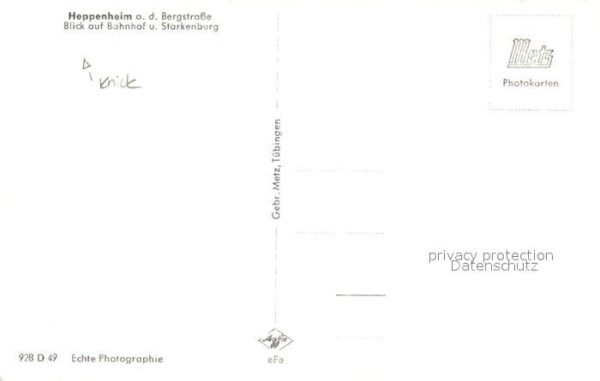 Heppenheim Bergstrasse Bahnhof und Starkenburg – Bild 2