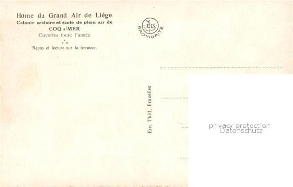 Liege Luettich Home du Grand Air Colonie scolaire et ecole de plein air de COQ – Bild 2